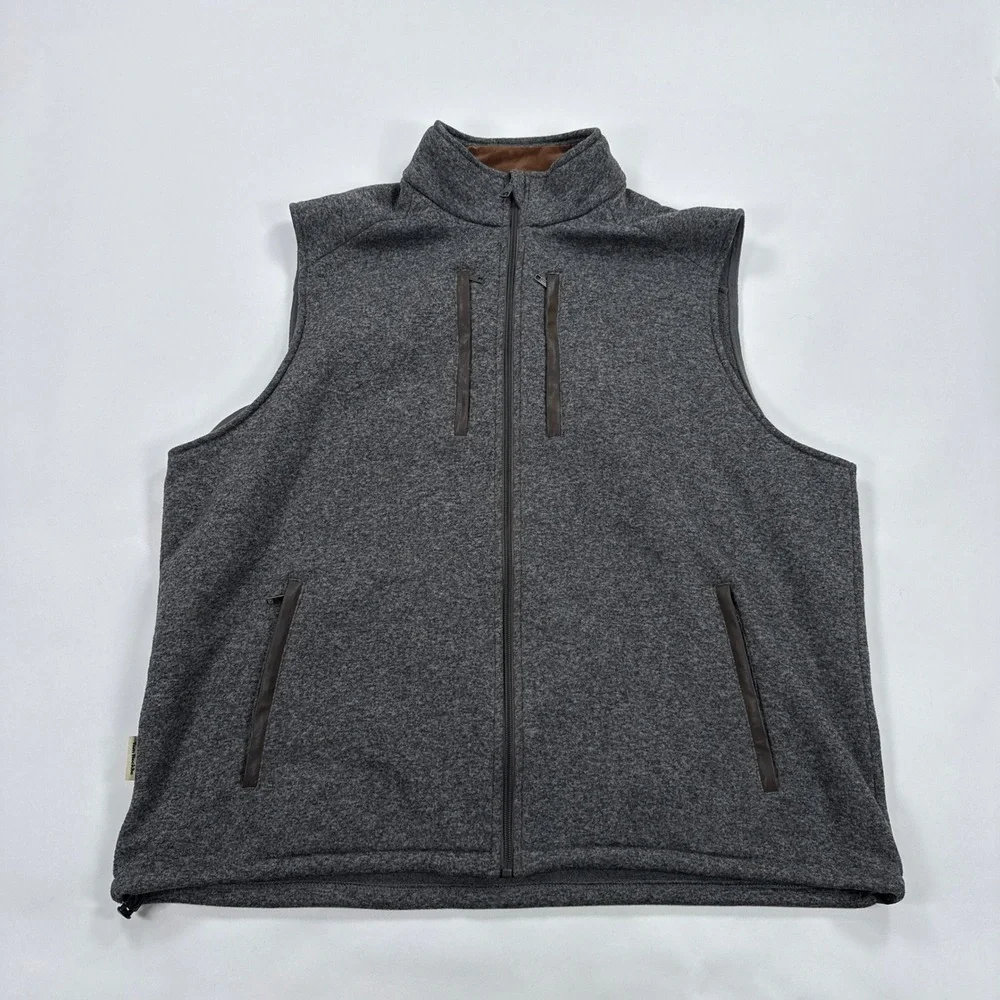 Tom Beckbe Mens Vest XXL Grey Fleece Full Zip Gorpcore Outdoor Sleeveless